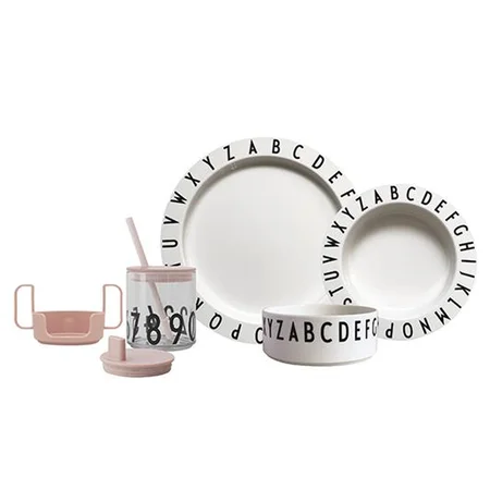 Design Letters gaveæske m.tritan spisesæt, nude/white