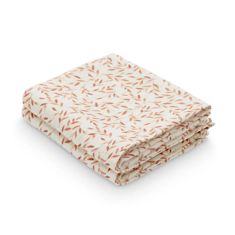 Cam Cam 2-pak muslin stofbleer, Caramel Leaves