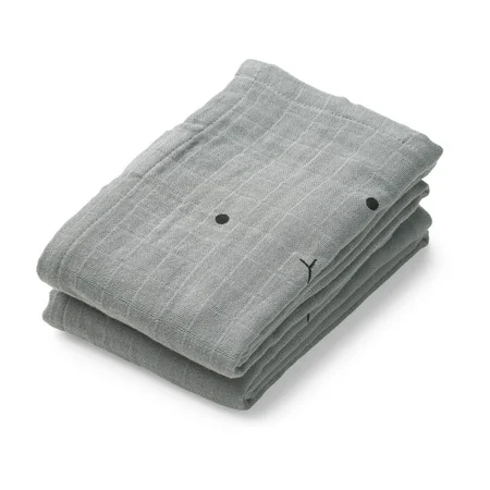 Liewood 2er-Pack Mulltücher Kaninchen, blue fog