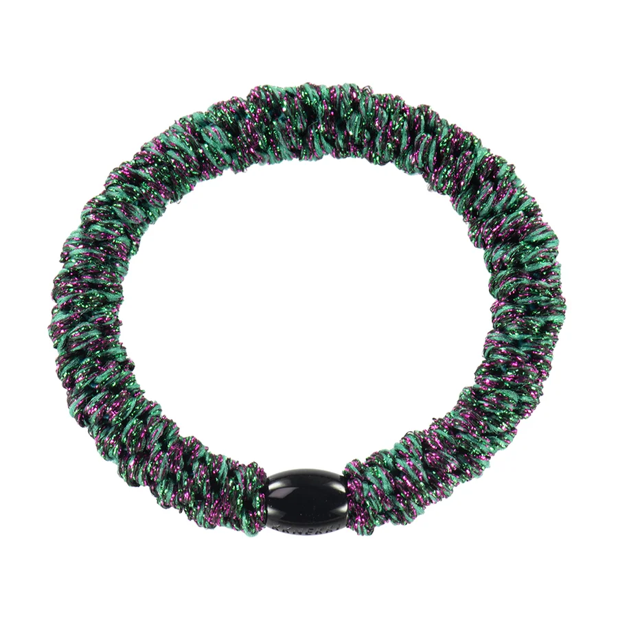 Kknekki hårelastik, Green multi glitter