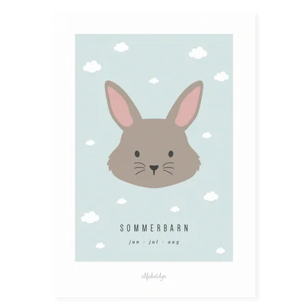 Alfabetdyr plakat, Sommerbarn - A3