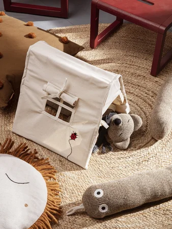 Ferm Living mini telt, natural m.mariehøne