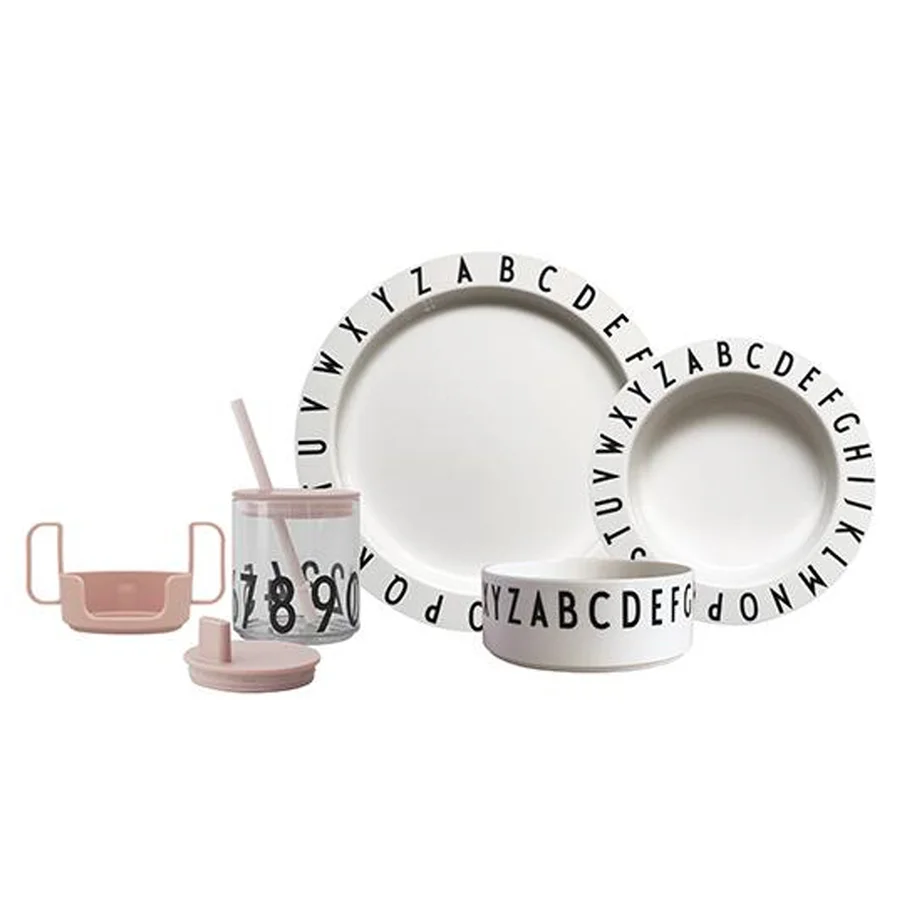Design Letters gaveæske m.tritan spisesæt, nude/white