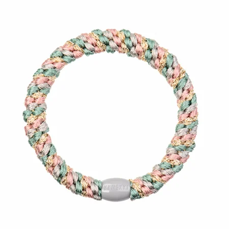 Kknekki hårelastik, Mix Faded Green Pink glitter