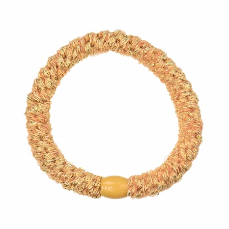 Kknekki velvet hårelastik, glitter Mustard