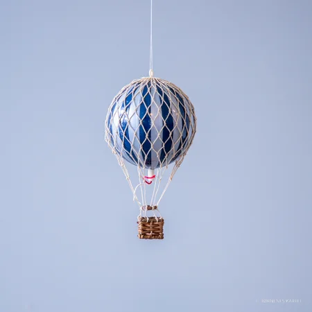 Authentic Models luftballon 8,5 cm - navyblå og sølv