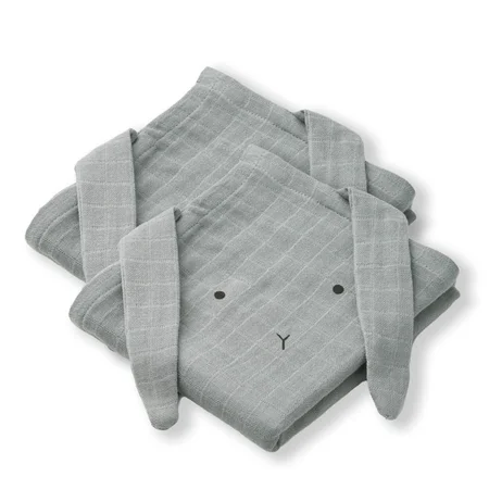 Liewood 2er-Pack Mulltücher Kaninchen, blue fog