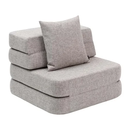 3-Fold Sofa Single, multigrau mit dunkelgrauem Knopf, byKlipKlap