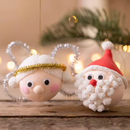 Creativ Company Hobby Mini DIY Kit Weihnachtskugeln, Weihnachtsmann und Engel