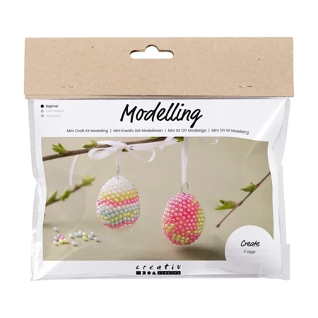 Mini DIY Kit Perleneier, pastell, Creative company 