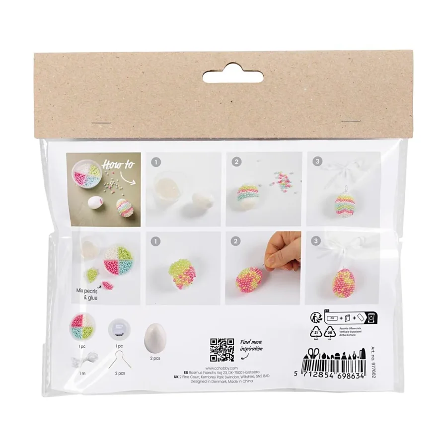 Mini DIY Kit Perleneier, pastell, Creative company 
