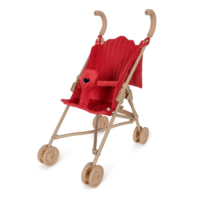 Konges Sløjd dukkeklapvogn corduroy, red