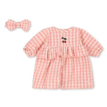 Konges Sløjd Puppenkleidung, powder pink check