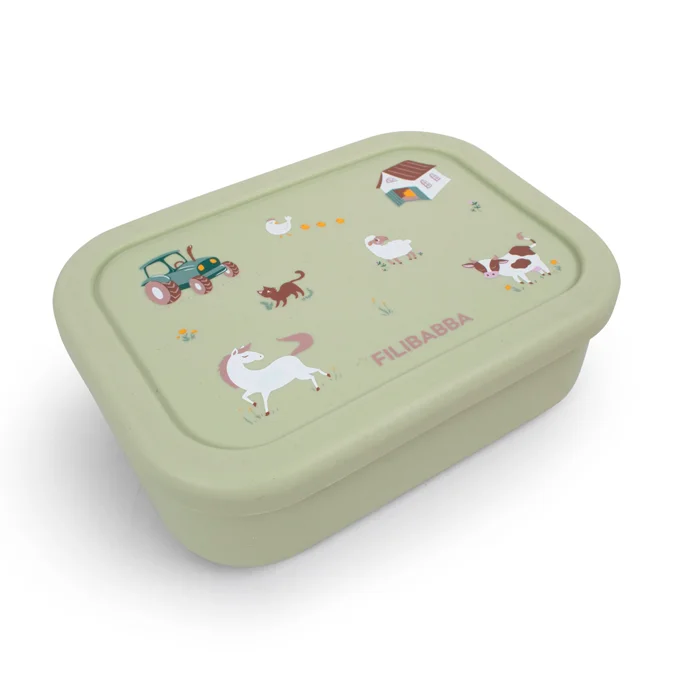 Filibabba Brotdose aus Silikon, bog green