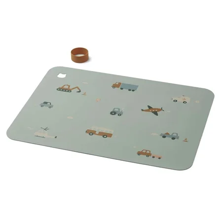 Liewood dækkeserviet, Vehicles/dove blue