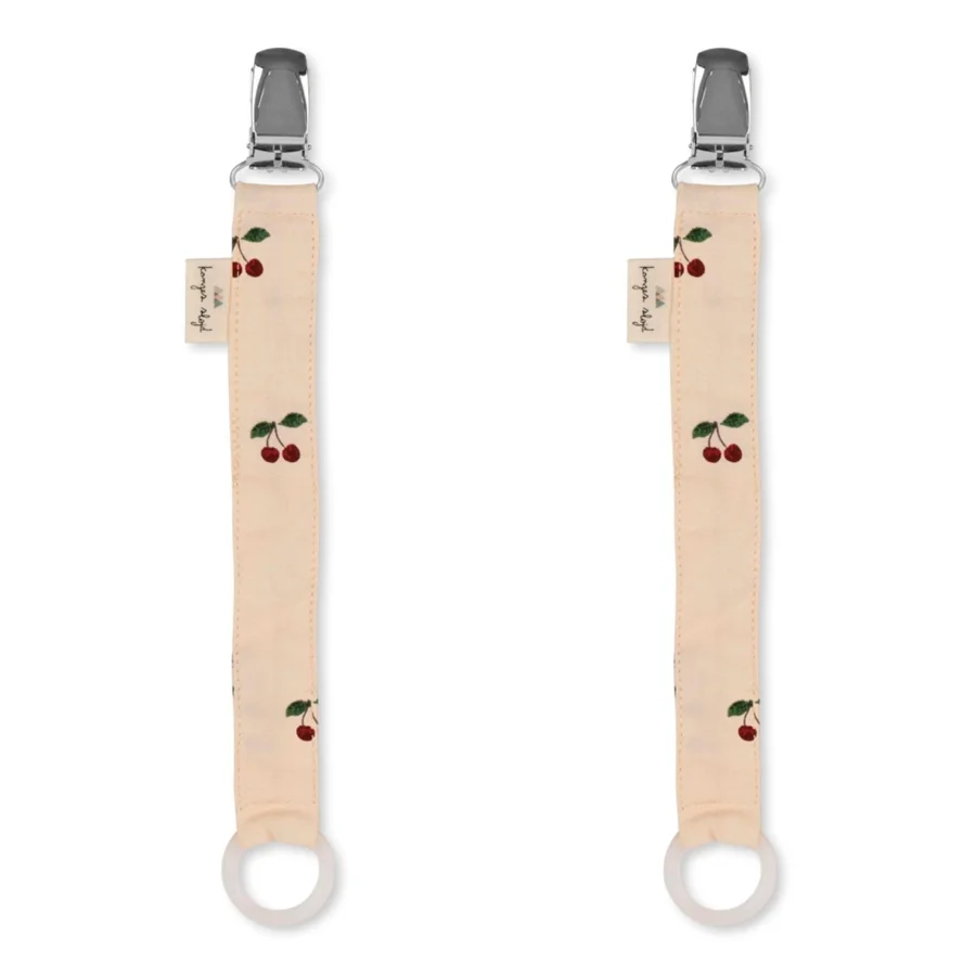 Konges Sløjd 2er-Pack Schnullerbänder, cherry