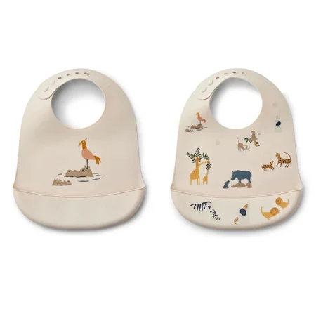Liewood Tilda 2er-Pack Lätzchen, all together sandy