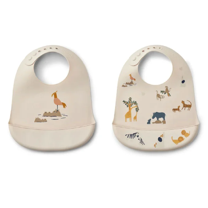 Liewood Tilda 2er-Pack Lätzchen, all together sandy