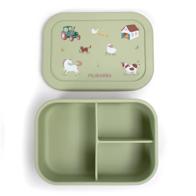 Filibabba Brotdose aus Silikon, bog green