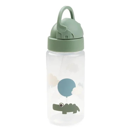 Done by Deer Trinkflasche mit Strohhalm, happy clouds green
