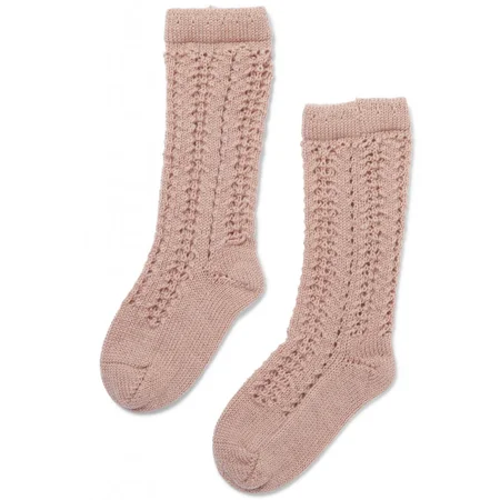 Konges Sløjd uld pointelle strømper, Rose Blush