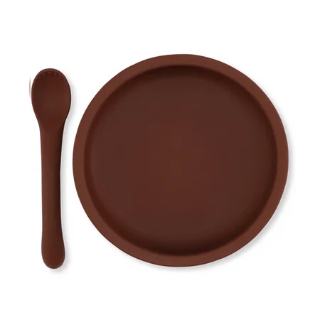 Konges Sløjd silicone skål og ske, mocca