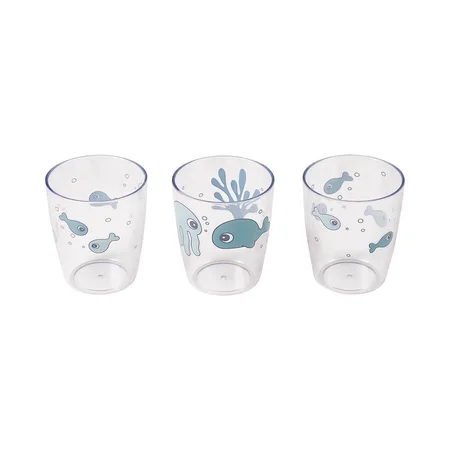 Done by Deer 3 Yummi glas, Sea friends Blue