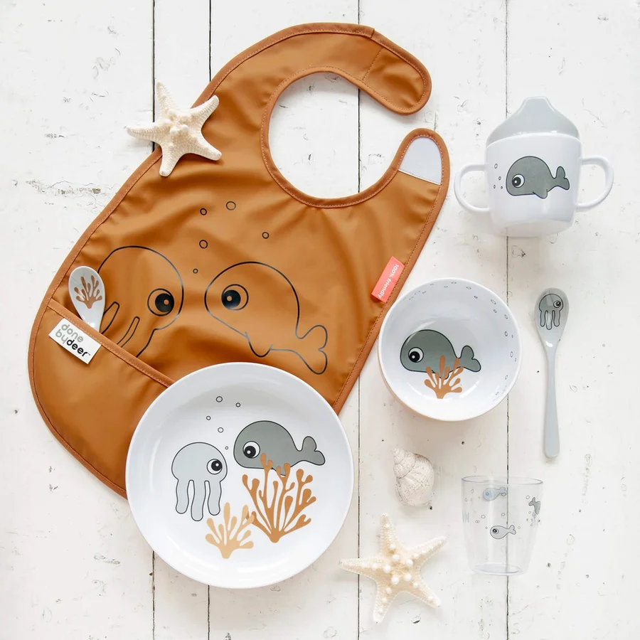 Done by Deer Yummi skål, Sea friends Mustard/Grey