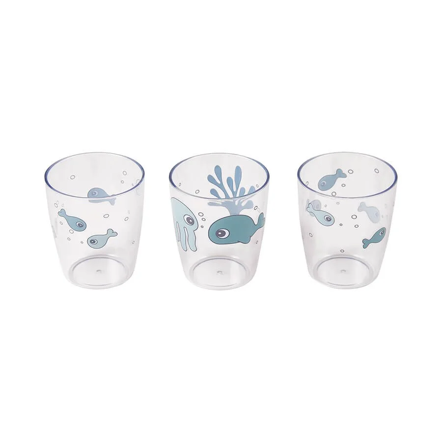 Done by Deer 3 Yummi glas, Sea friends Blue