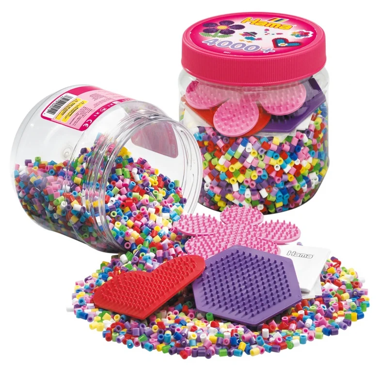 Hama perler 4000 stk i bøtte, pink
