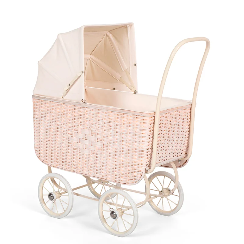 by Astrup retro flet dukkevogn, cream