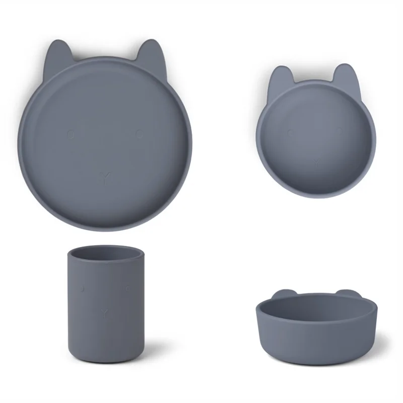 Liewood silicone spisesæt junior, Rabbit Blue Wave