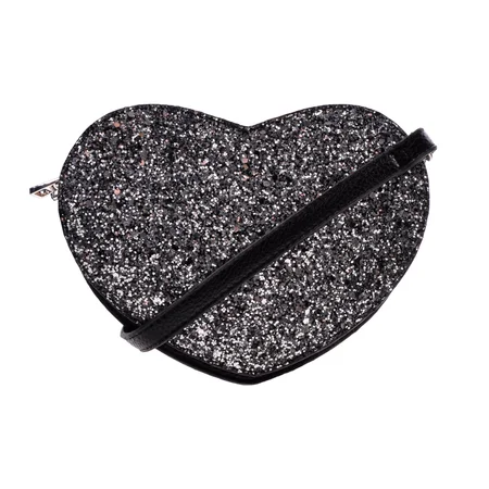Sofie Schnoor hjerte skuldertaske, sølv glitter
