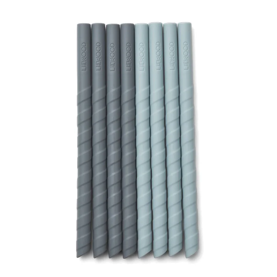 Liewood silicone sugerør, blå mix