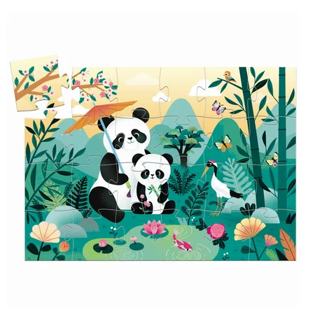 Djeco silhouette puslespil, Panda - 24 brikker