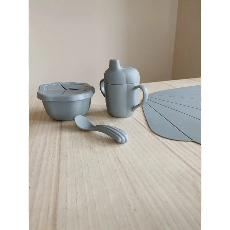 Konges Sløjd silikone spisesæt, musling - Light Blue