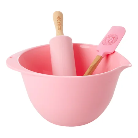 Rice bagesæt til børn, 3 dele - pink