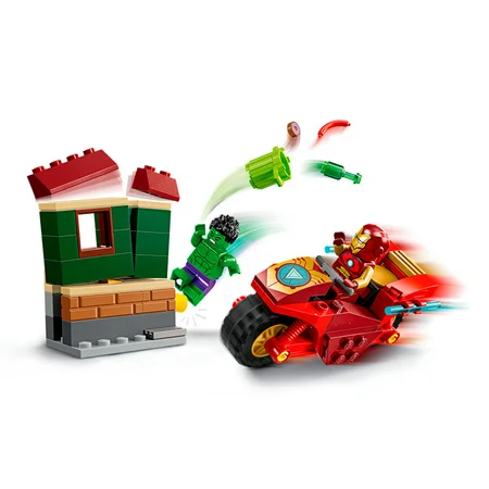 LEGO® MARVEL Iron Man mit Motorrad und Hulk