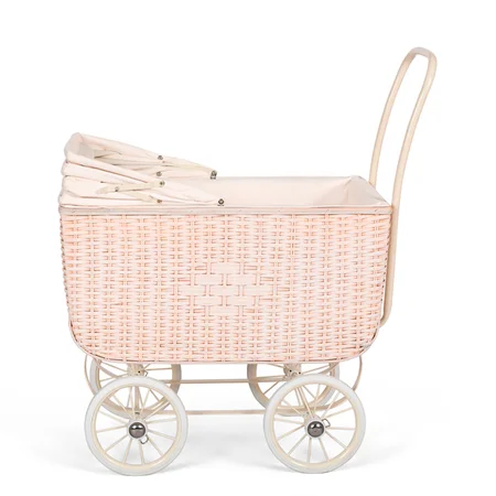 by Astrup retro flet dukkevogn, cream