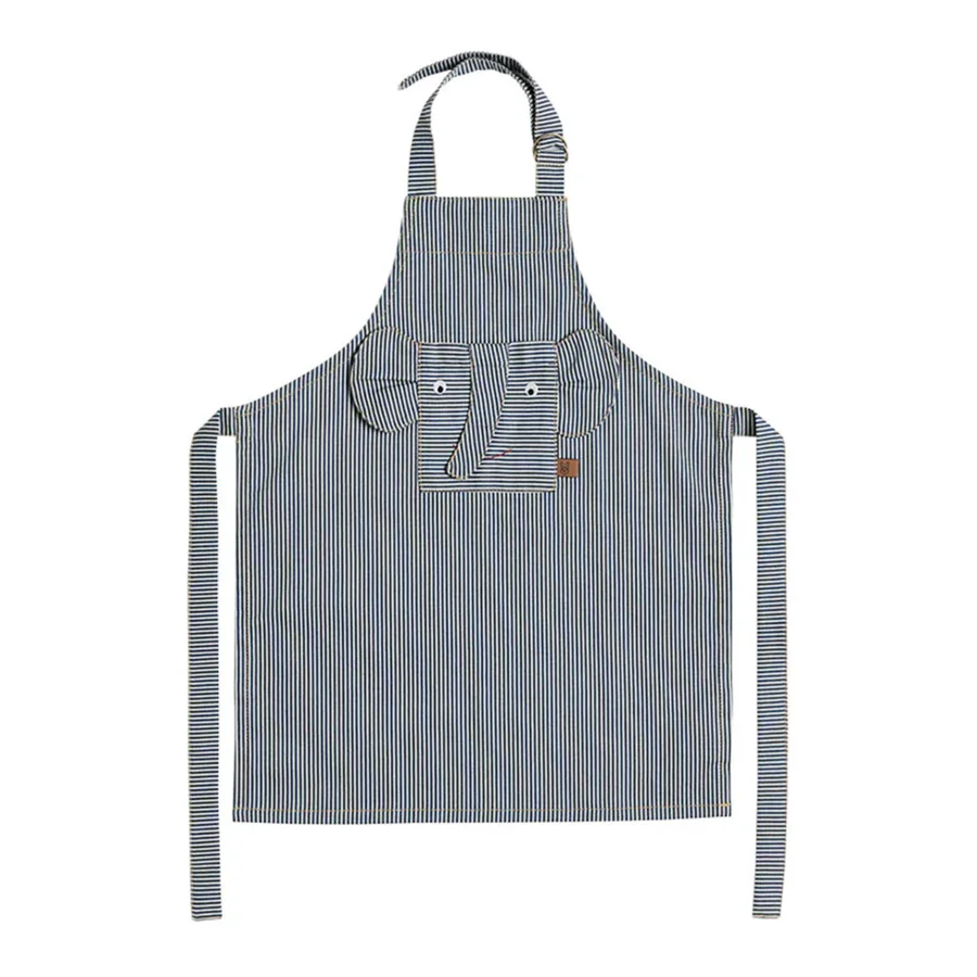 Kinderschürze gestreift denim Elephant, blue, OYOY 