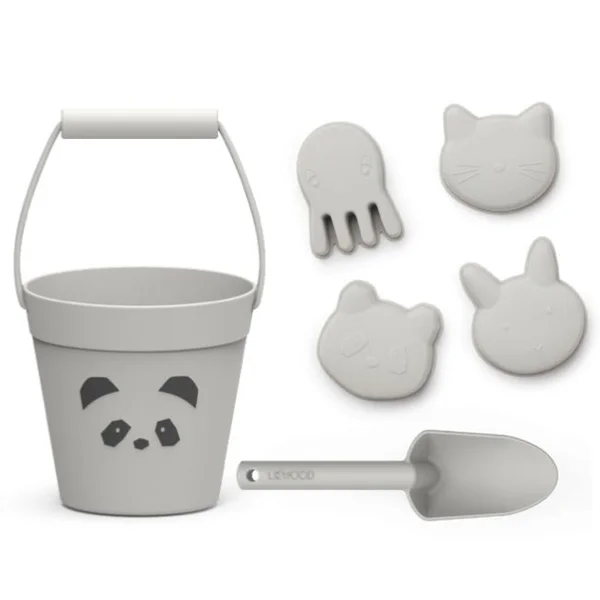 Liewood silicone spandsæt, panda dumbo grey