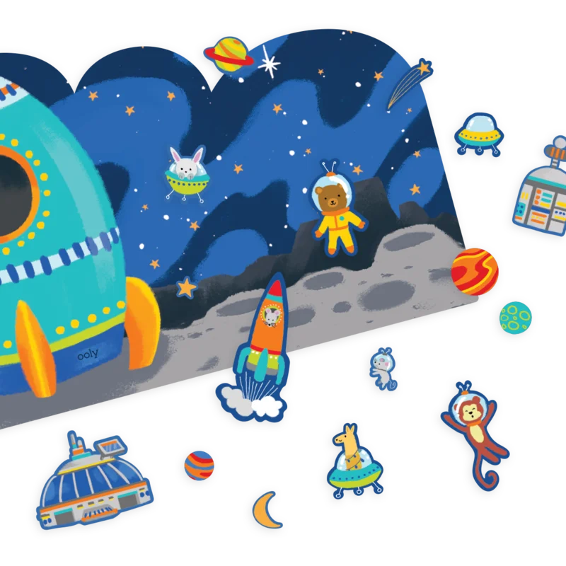 Ooly genanvendelige stickers, space