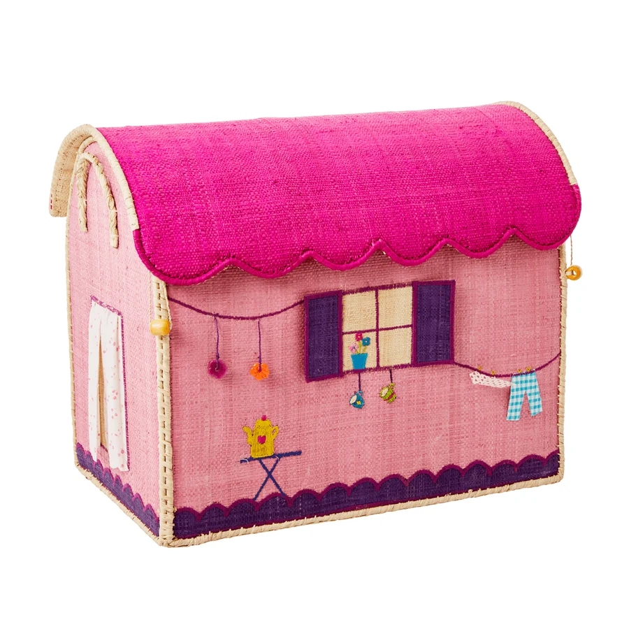 Rice opbevaringskurv, caravane pink - mellem