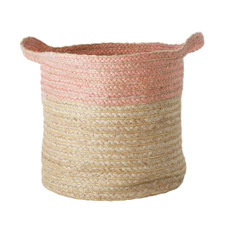 Rice rund opbevaringskurv, lille - rosa