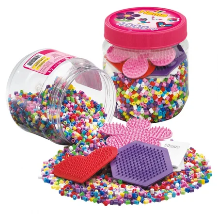 Hama perler 4000 stk i bøtte, pink
