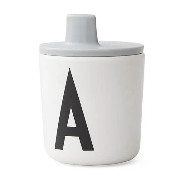 Design Letters drikketud til melaminkop, grå