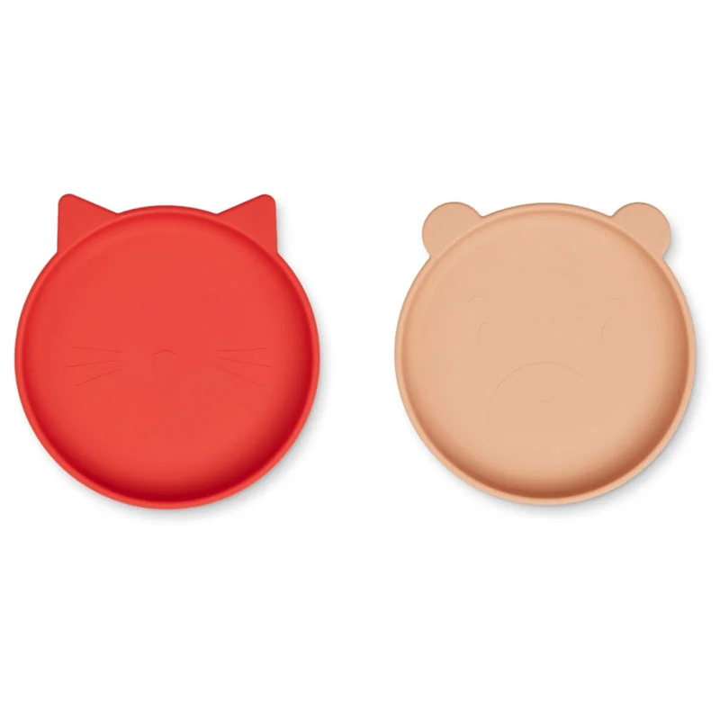 Liewood 2-pak silikone tallerken, Apple red/tuscany rose