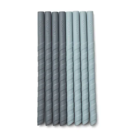 Liewood silicone sugerør, blå mix