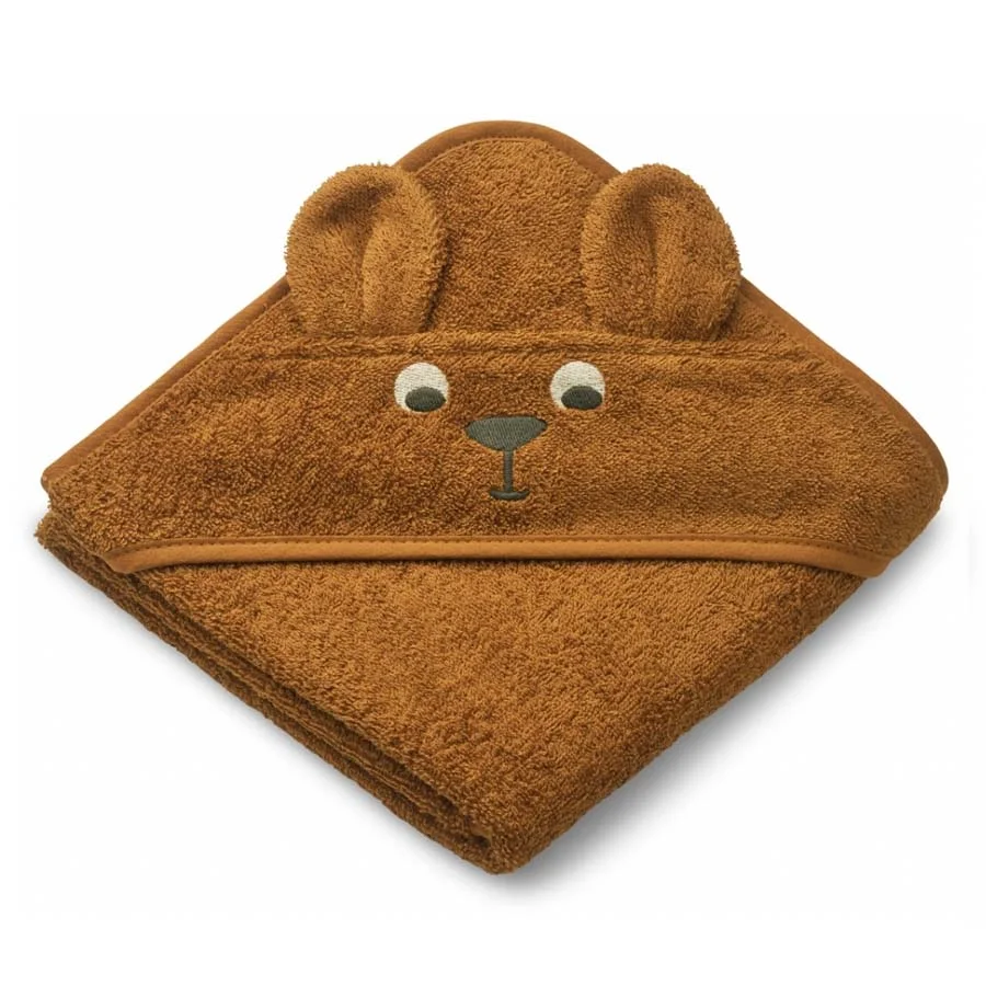 Liewood lille babyhåndklæde, kangaroo - golden caramel