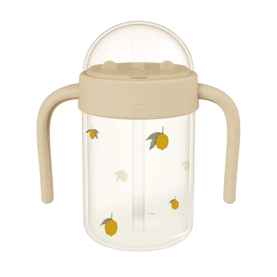 Konges Sløjd Baby Trinkflasche mit Griff, lemon